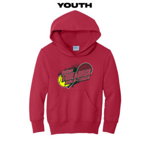 Boone Girls Tennis Youth Fleece Hooded Sweatshirt-Red