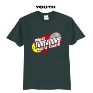 Boone Girls Tennis Youth Short Sleeve Tee-Dark Green