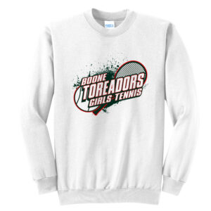 Boone Girls Tennis Unisex Fleece Crewneck Sweatshirt-white