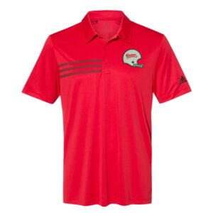 Boone Football Adidas 3-Stipes chest polo men-Red/Black