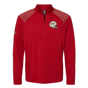 Boone Football Adidas Men Shoulder Stripe Quarter-Zip Pullove-Red