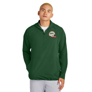 Boone Football Sport-Tek Men Repeat 1/2-Zip Long Sleeve Hooded Jacket-Forest Green