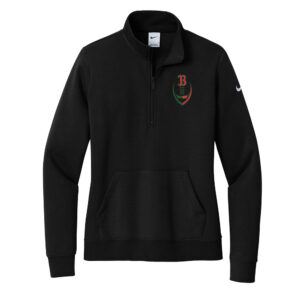 Boone Football Nike Ladies Club Fleece Sleeve Swoosh 1/2-Zip-Black