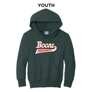 Boone Football Youth Fleece Hooded Sweatshirt-Dark Green