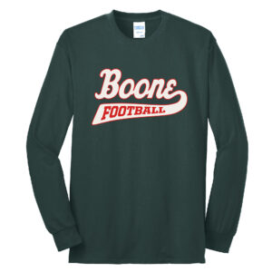 Boone Football Unisex Cotton Long Sleeve Tee-Dark Green