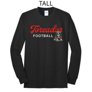 Boone Football Tall Long Sleeve Cotton Tee-Black