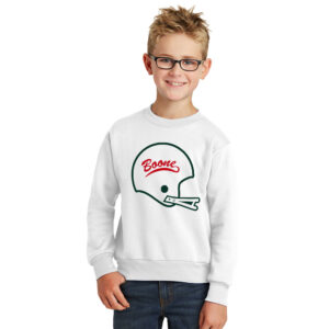 Boone Football Youth Fleece Crewneck Sweatshirt-White