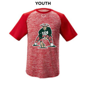 Boone Football Evoshield YOUTH E304 performance color block short sleeve performance shirt-Scarlet (YM/YL)