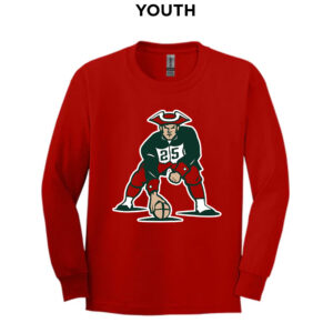 Boone Football Youth Cotton Long Sleeve Tee-Red