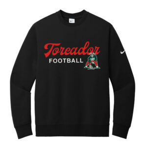 Boone Football Nike Club Fleece Sleeve Swoosh Crew Adult-Black
