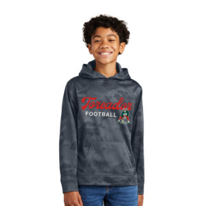 Boone Football Sport-Tek Sport-Wick CamoHex YOUTH Fleece Hooded Pullover-Dark Smoke Grey