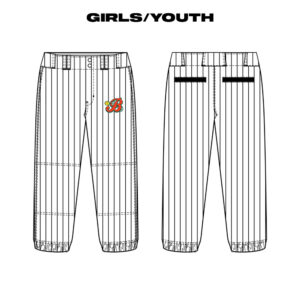 10. Barnstormer Softball Girls/Youth Sublimated Classic Cut Softball Pant-White/Pinstripe
