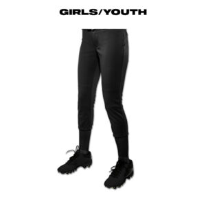 12. Champro Tournament Girls/Youth Low Rise Softball Pant-Black