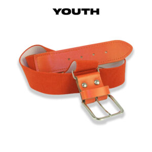 16. TCK Solid Color Elastic Belt-Youth 1.25″ Wide, 18-32 waist-Orange