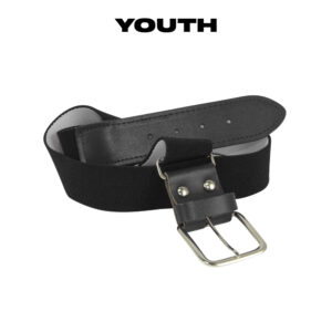 18. TCK Solid Color Elastic Belt-Youth 1.25″ Wide, 18-32 waist-Black