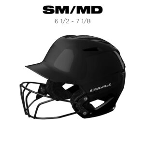 08. Evoshield XVT 2.0 Softball Batting Helmet with Mask-GLOSSY BLACK-SM/MD