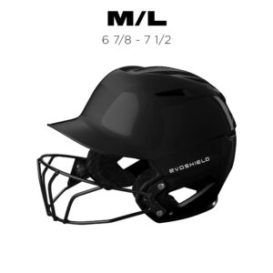 10. Evoshield XVT 2.0 Softball Batting Helmet with Mask-GLOSSY BLACK-M/L