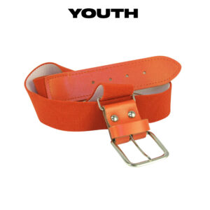 12. TCK Solid Color Elastic Belt-Youth 1.25″ Wide, 18-32 waist-Orange