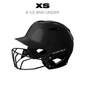 08. Evoshield XVT 2.0 Softball Batting Helmet with Mask-GLOSSY BLACK-XS