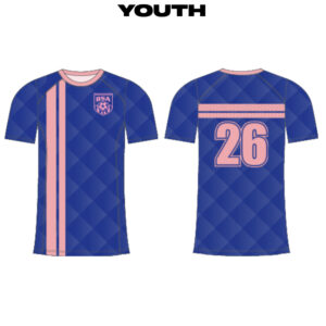 BSA Sublimated YOUTH Soccer Jersey-Royal/Light Pink – Fabric 0 YOUTH
