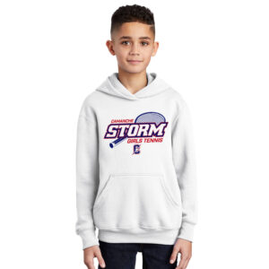 Camanche Girls Tennis Youth Fleece Hooded Sweatshirt-White