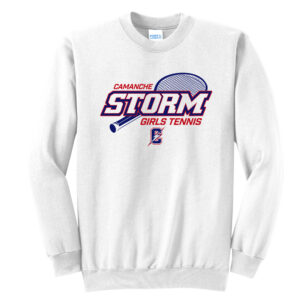 Camanche Girls Tennis Unisex Fleece Crewneck Sweatshirt-White