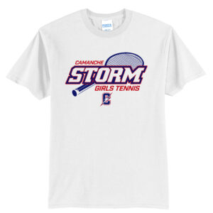 Camanche Girls Tennis Unisex Short Sleeve Tee-White