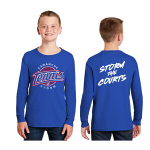 Camanche Girls Tennis Youth Cotton Long Sleeve Tee-Royal