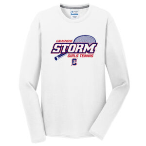 Camanche Girls Tennis Men Long Sleeve Essential Blended Performance Tee-White