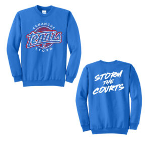 Camanche Girls Tennis Unisex Fleece Crewneck Sweatshirt-Royal