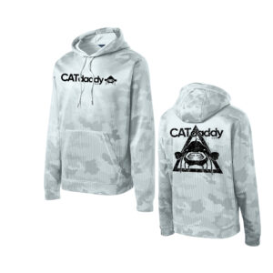 Cat Daddy Sport-Tek Sport-Wick CamoHex Fleece Hooded Pullover Men-White
