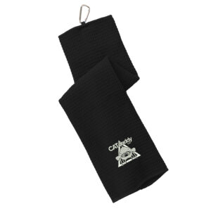 Cat Daddy Port Authority Waffle Microfiber Golf Towel-Black
