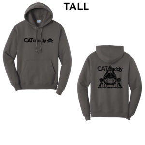 Cat Daddy TALL Classic Pullover Hooded Sweatshirt-Charcoal (tone on tone)