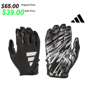 Clinton FB Player Gear PG Adidas FREAK 6.0 padded skill and receiver gloves – black-white