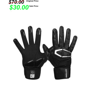 Clinton FB Player Gear PG Cutters THE FORCE 3.0 Padded Lineman  Football Gloves (pair) BLACK (3x only)