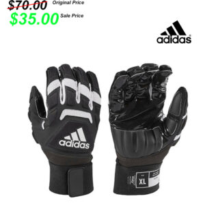 Clinton FB Player Gear PG Adida Freak Max 2.0 padded lineman football gloves-Black (2x, 3x, 4x)