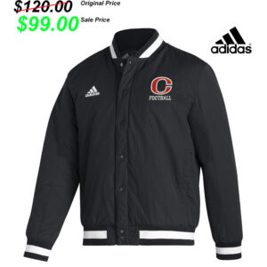 Clinton FB Player Gear Adidas lined sideline jacket-BLACK/White (medium only)