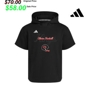 Clinton FB Player Gear Adidas  Dugout NWV Short Sleeve Hoodie- BLACK