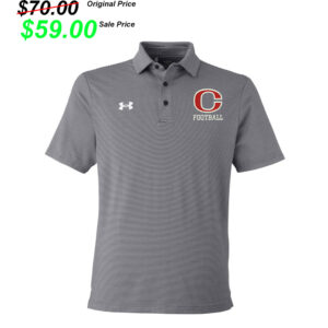 Clinton FB Player Gear Under Armour DRIVE Team Stripe Premium Polo – Black