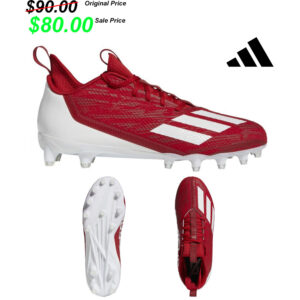 Clinton FB Player Gear Adidas ADIZERO SCORCH Football Shoe/cleats -Power Red/white