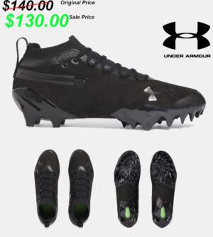 Clinton FB Player Gear UA Spotlight Pro Suede Men’s Football Cleats BLACK