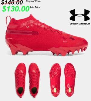 Clinton FB Player Gear UA Spotlight Pro Suede Men’s Football Cleats RED