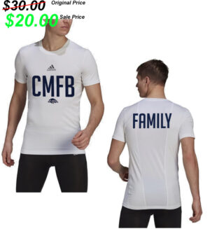 CM Football Gear PG adidas Men’s Techfit Short Sleeve Tee – White (L-2X)