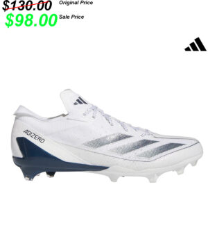 CM Football Gear Adidas ADIZERO ELECTRIC football Cleats/Shoes – White/NAVY