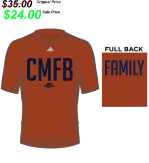 CM Football Gear adidas Men’s Techfit Short Sleeve Tee – Collegiate ORANGE