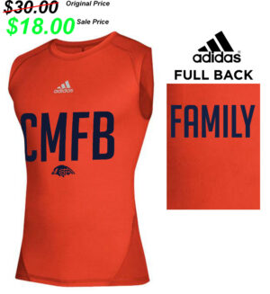 CM Football Gear Adidas Alphaskin Sleeveless Compression Shirt-Collegiate Orange (M, L, XXL)