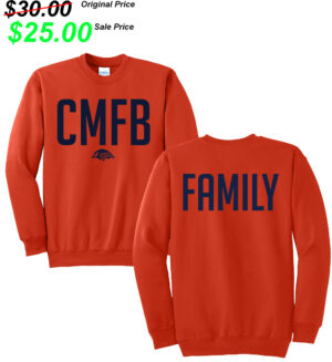 CM Football Gear Unisex Fleece Crewneck Sweatshirt-Orange