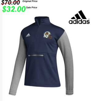 CM Football Gear Adidas Team Issue color block 1/4 zip pullover -Team Navy/Grey (M, 3X, 4X ONLY)