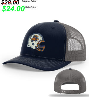 CM Football Gear Richardson Pro Crown Mesh Back solid color Adjustable back cap Split-navy/charcoal