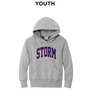 Camanche Football Youth Fleece Hooded Sweatshirt-Ash (Tackle Twill)